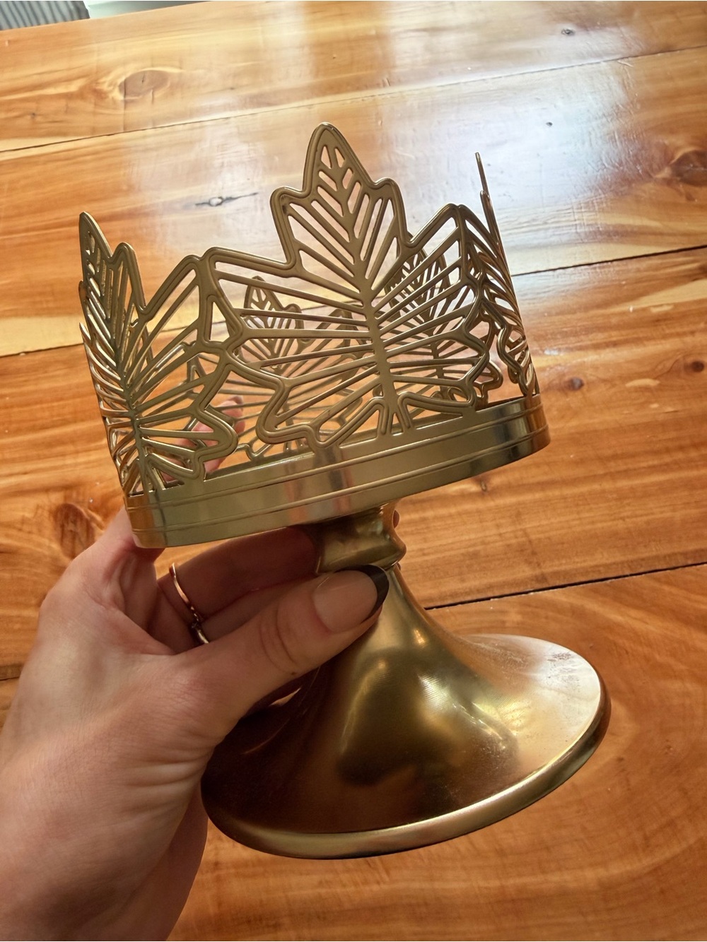 Bath & Body Works Gold Leaf Metal Candle Holder, NEW 🤎🍁💛